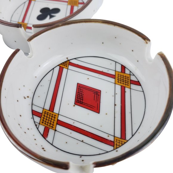Federal Glass Co Ash Tray Set of 4 Playing Card Suits #S-274 Vintage Round - Picture 6 of 9